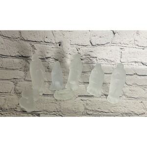 Vintage Frosted Glass Nativity Set‎ Scene Christmas 8 Piece